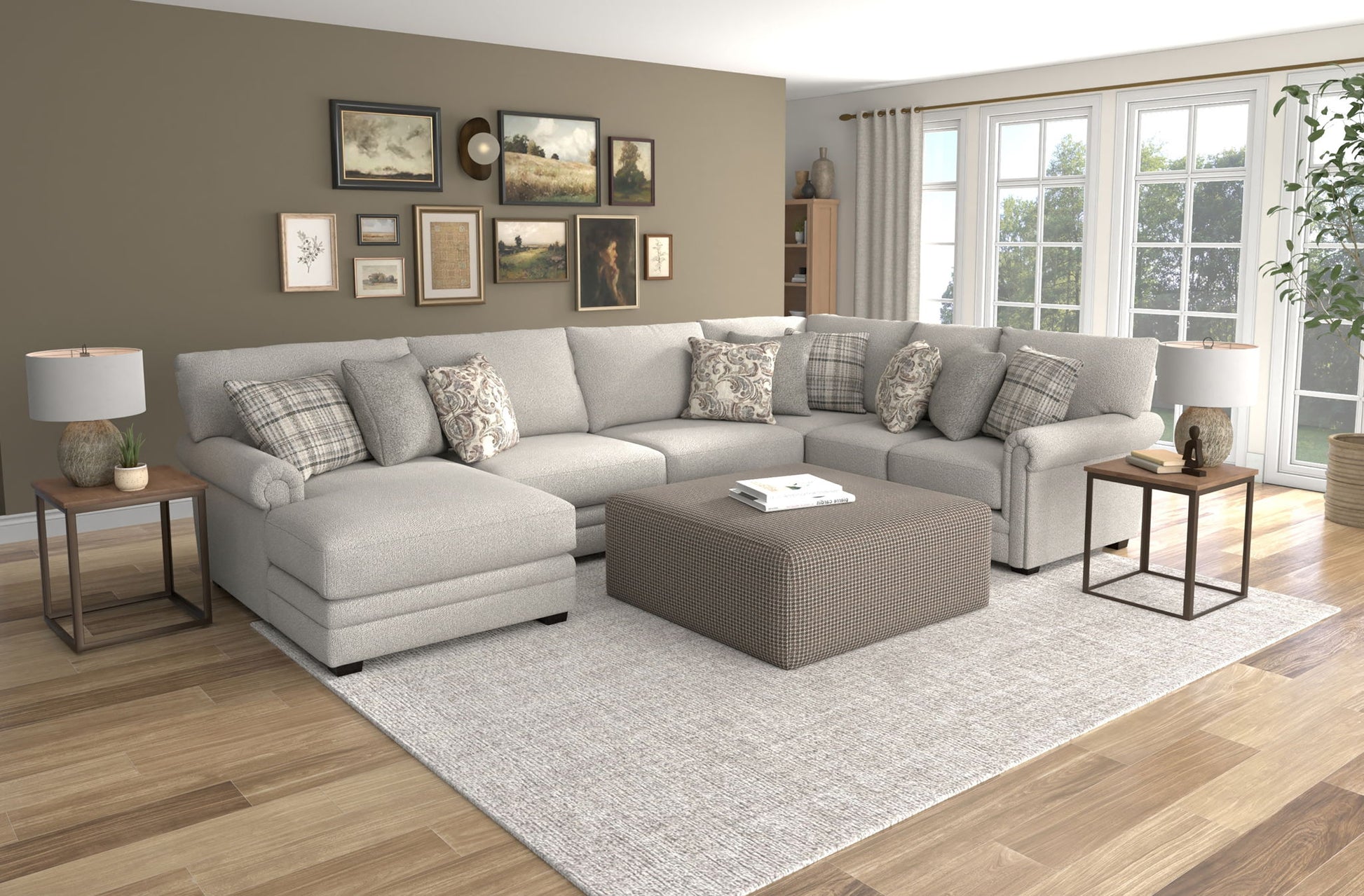 Livingston - Sectional With Comfort Coil Seating And Accent Pillows Included - Hornell Furniture Outlet