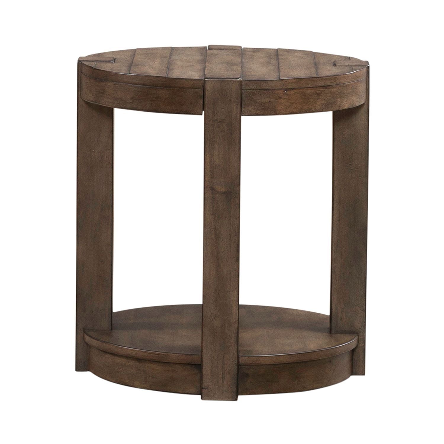 Broadmore - Round Chairside Table - Brown - Hornell Furniture Outlet