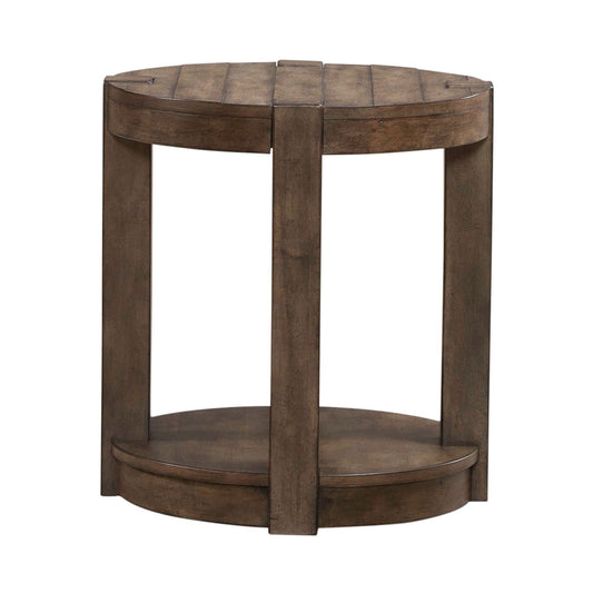 Broadmore - Round Chairside Table - Brown - Hornell Furniture Outlet