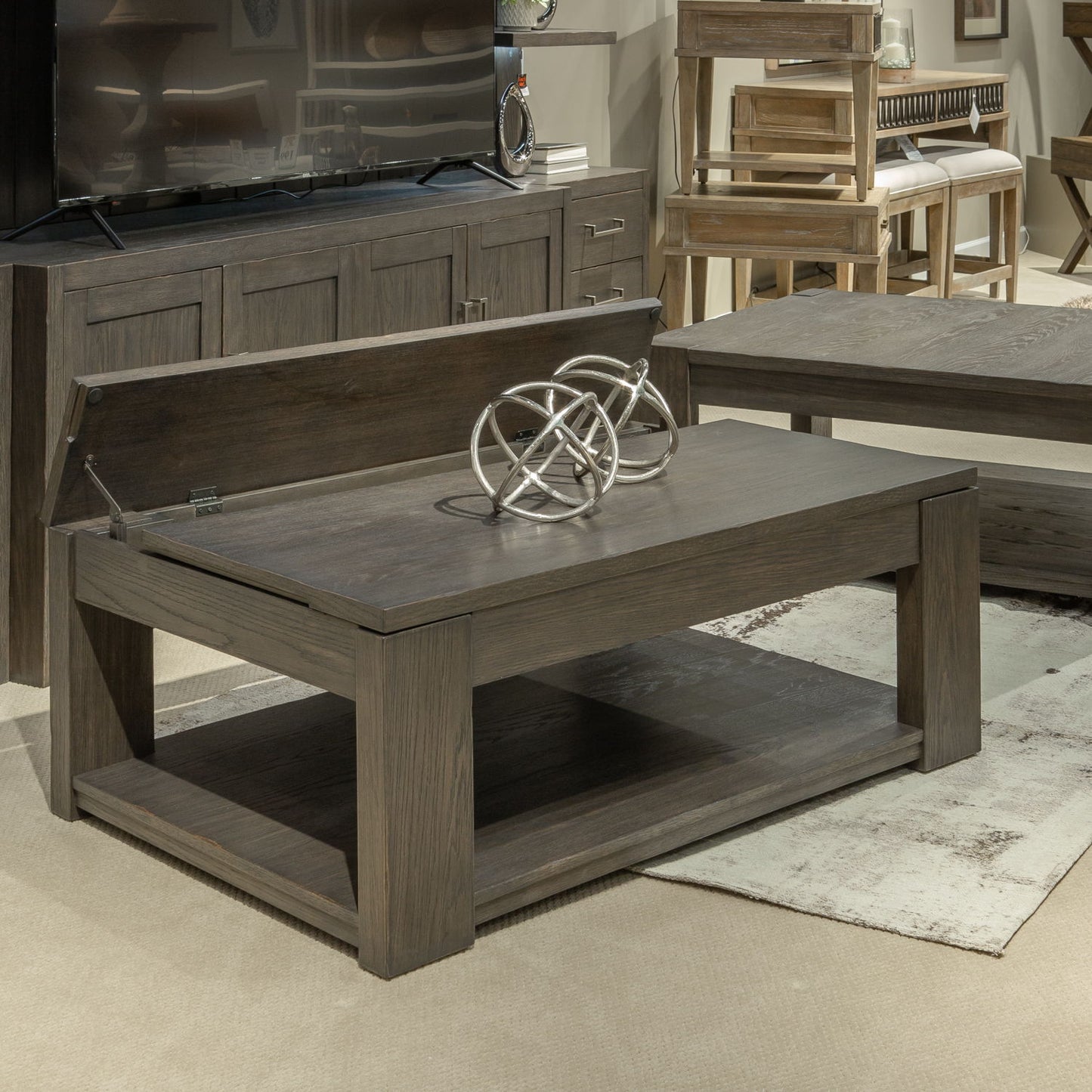 Lennox Hill - Lift Top Cocktail Table - Dark Brown - Hornell Furniture Outlet