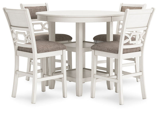 Erinberg - Antique White - Dining Room Counter Table Set (Set of 5) - Hornell Furniture Outlet