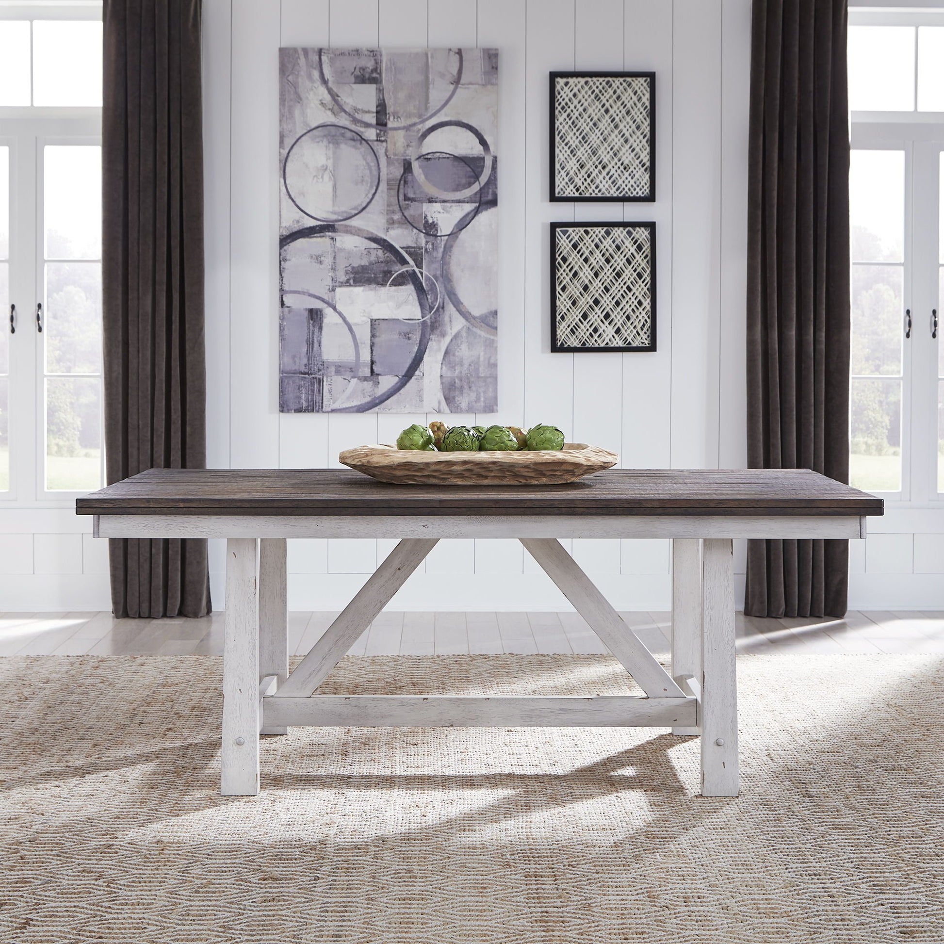 Farmhouse - Trestle Table Set - Hornell Furniture Outlet