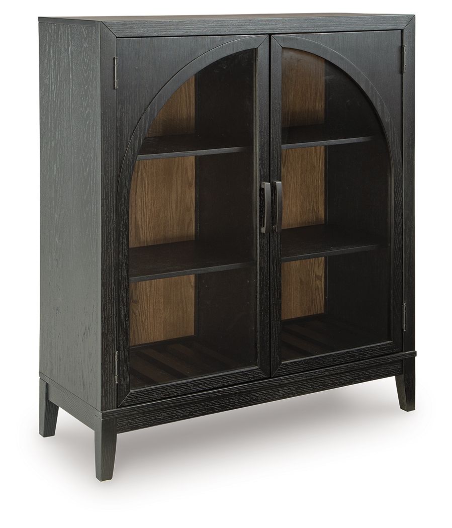 Armenleigh - Black / Brown - Bar Cabinet - Hornell Furniture Outlet