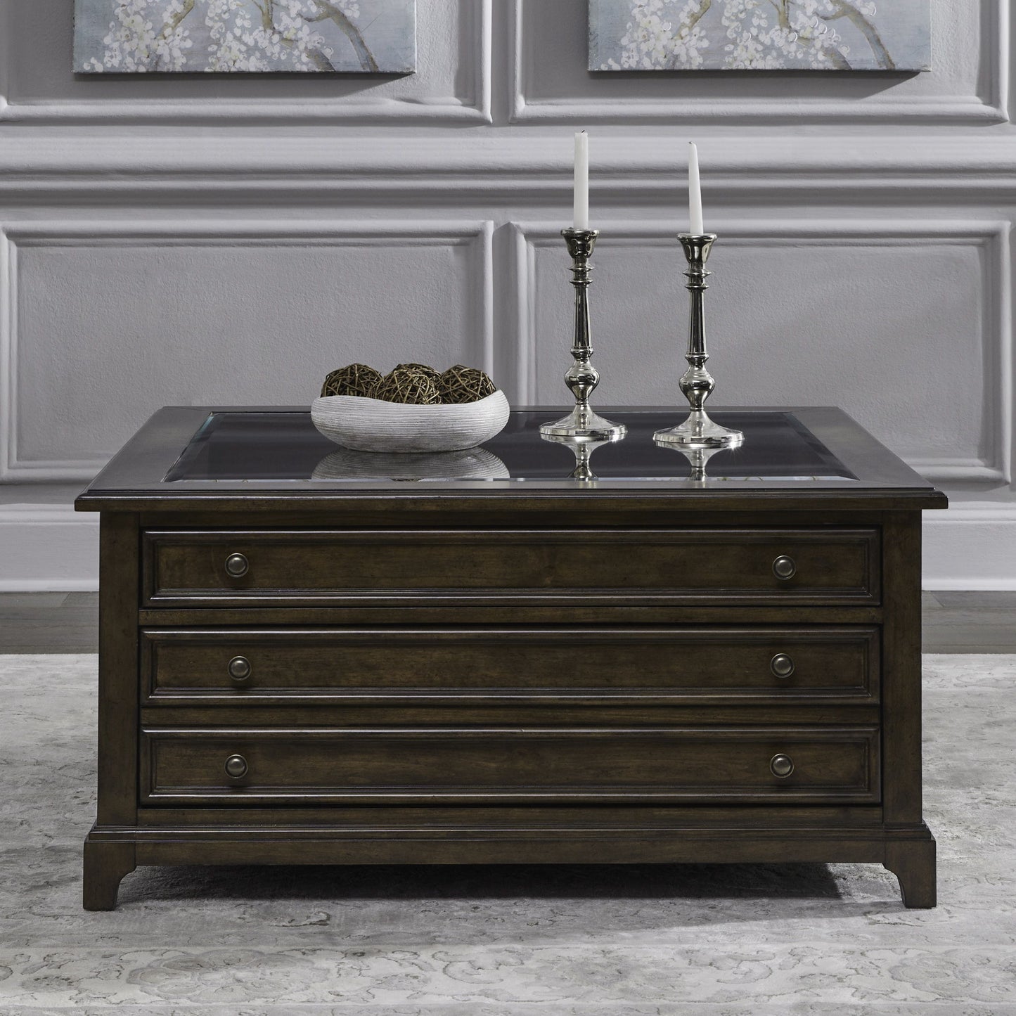Arden Road - Square Collector Cocktail Table - Satin Cherry - Hornell Furniture Outlet