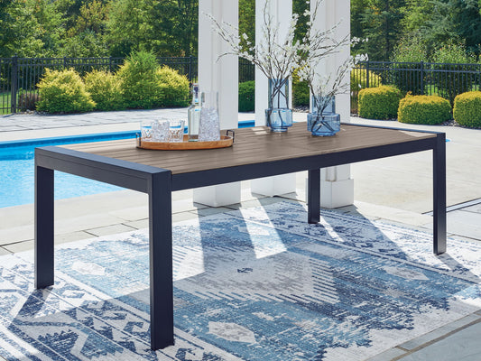 East Beach - Rectangular Dining Table With Umbrella Option - Blue - Hornell Furniture Outlet