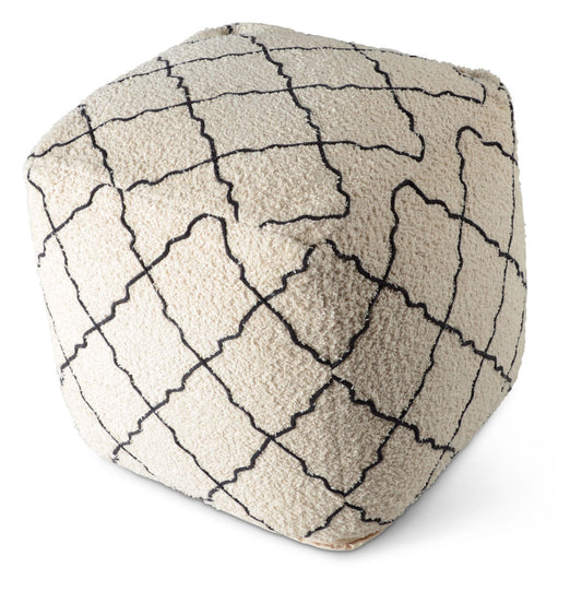 Lattice - Square Pouf - Beige - Hornell Furniture Outlet