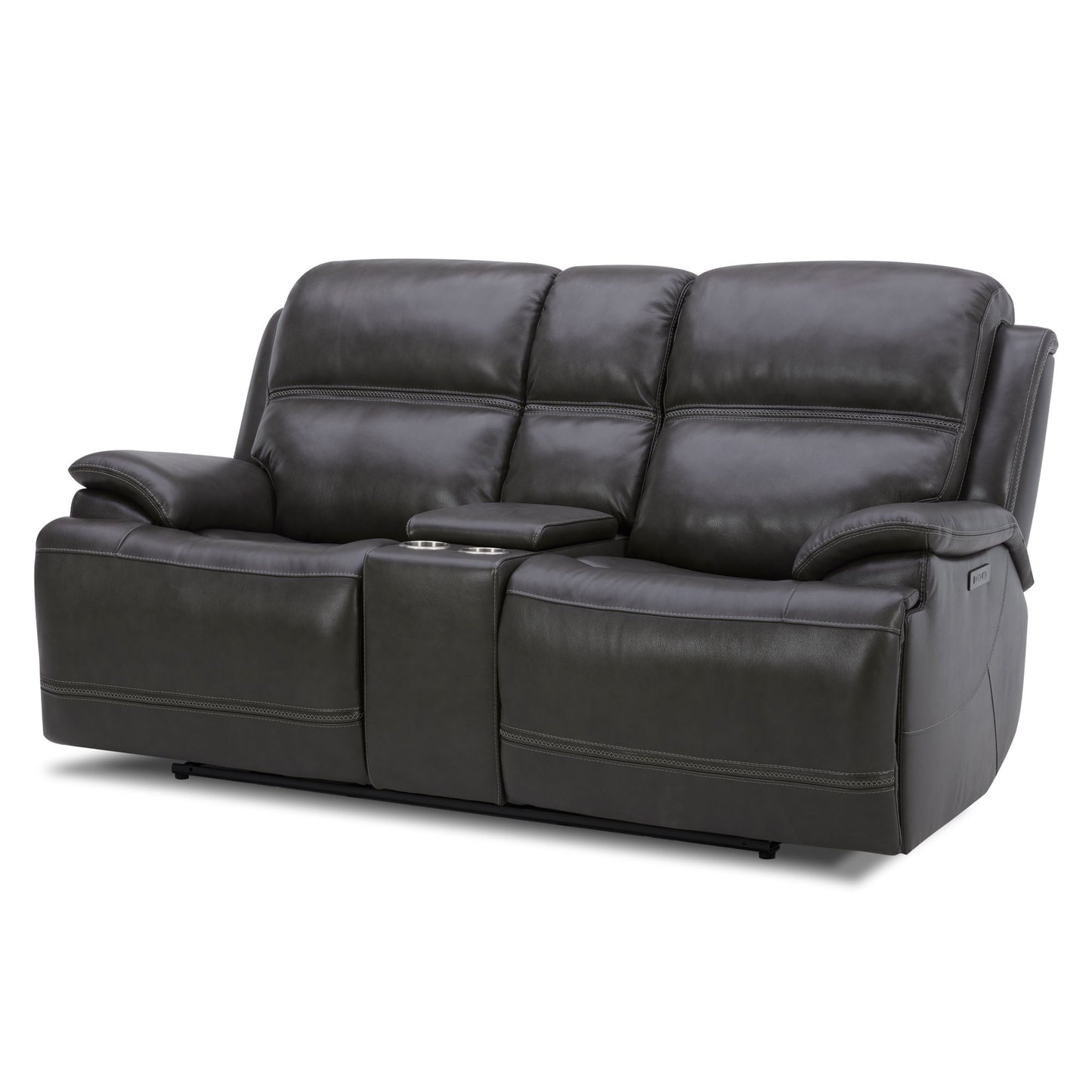 Bentley - Loveseat With Console P2 & ZG - Graphite - Hornell Furniture Outlet