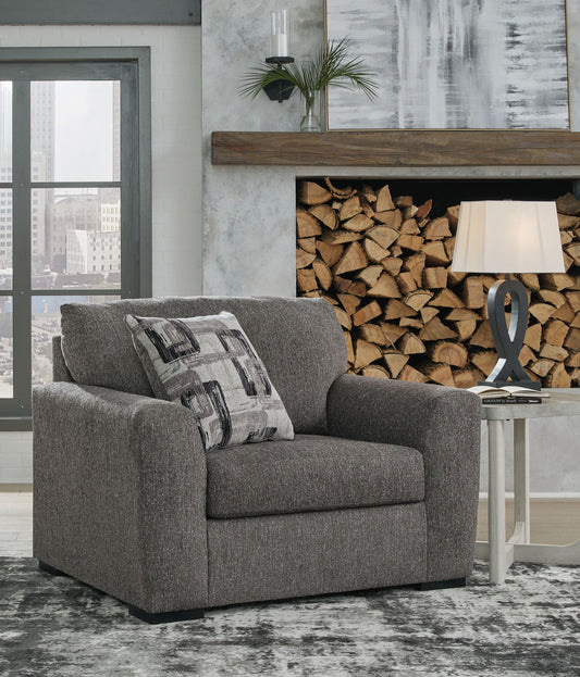 Gardiner - 2 Pc. - Chair And A Half, Ottoman - Pewter - Hornell Furniture Outlet
