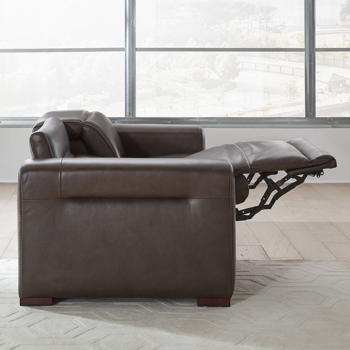 Deacon - 2 Piece Sofa - Boston Charcoal Leather - Hornell Furniture Outlet