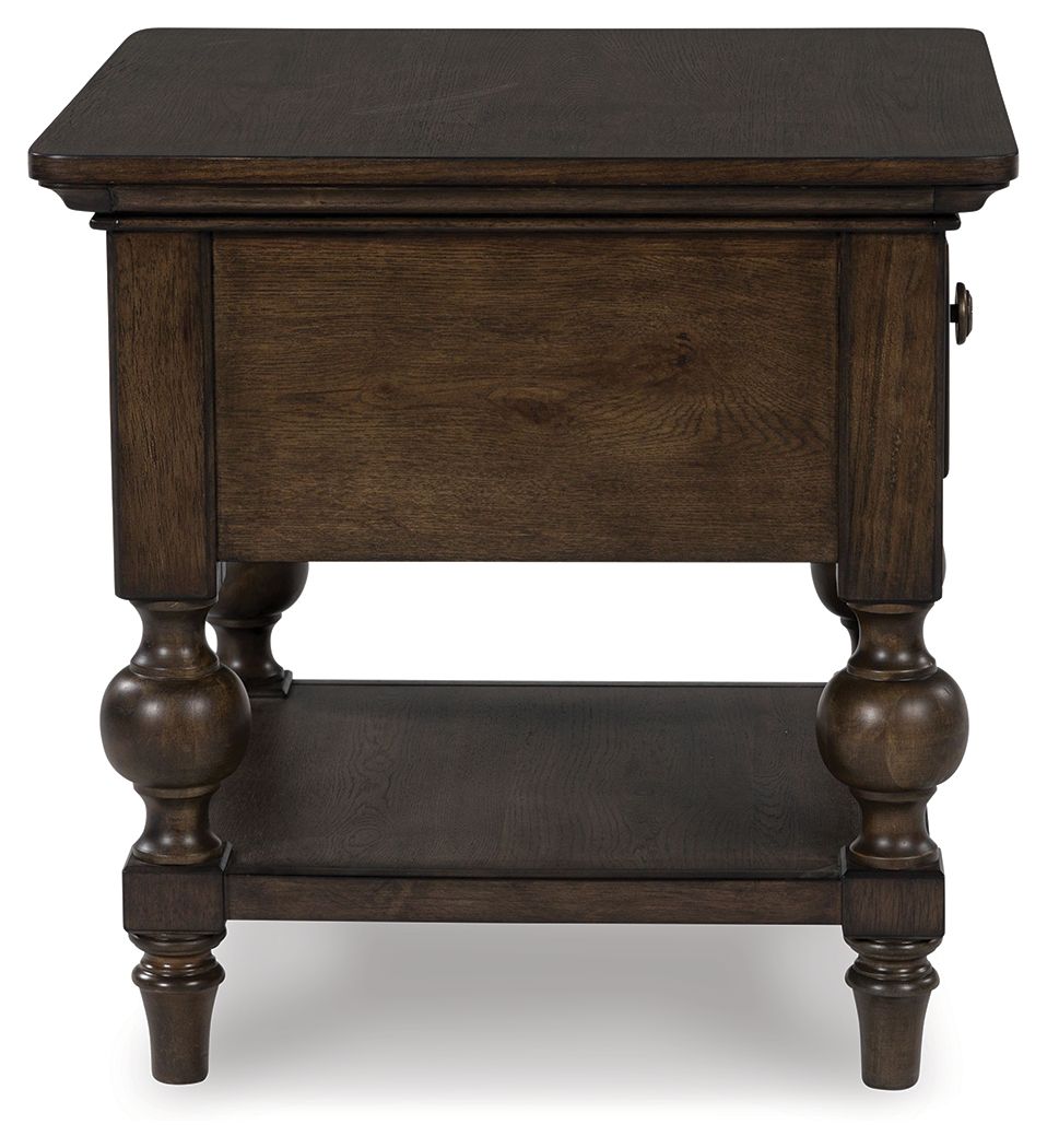 Veramond - Dark Brown - Square End Table - Hornell Furniture Outlet
