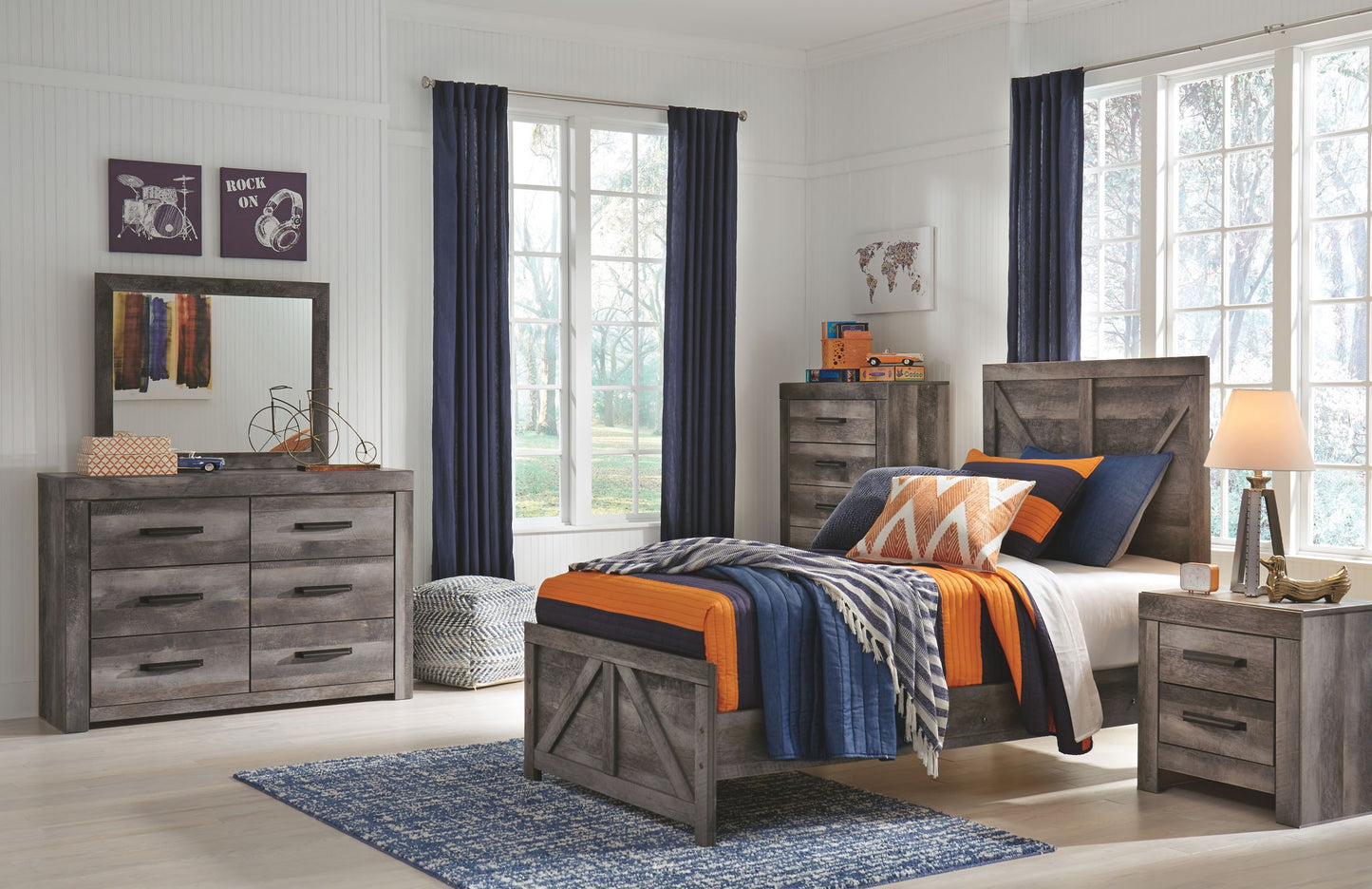 Wynnlow - Crossbuck Panel Bed - Hornell Furniture Outlet