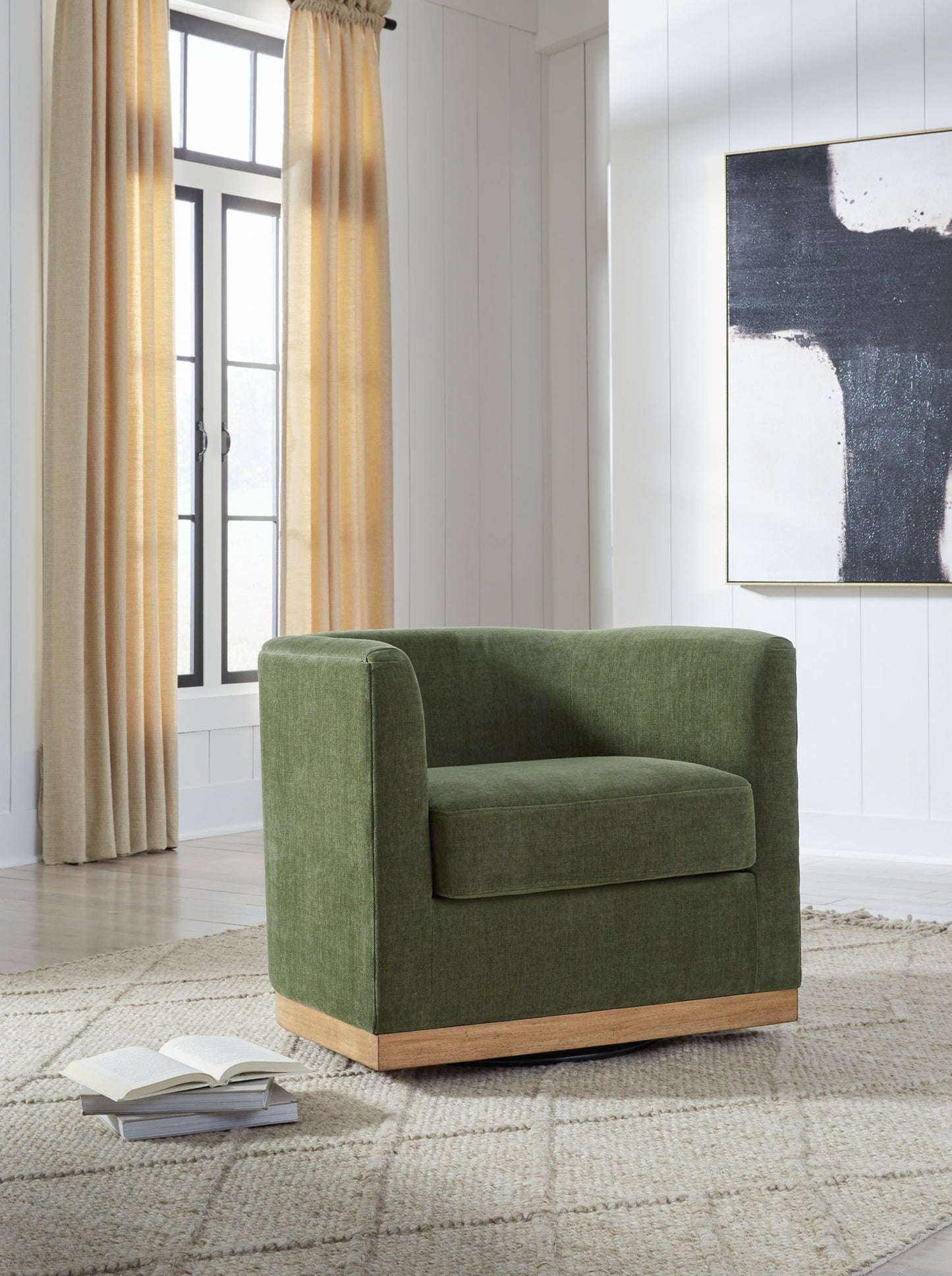 Jersonlow - Forest Green - Swivel Chair - Hornell Furniture Outlet