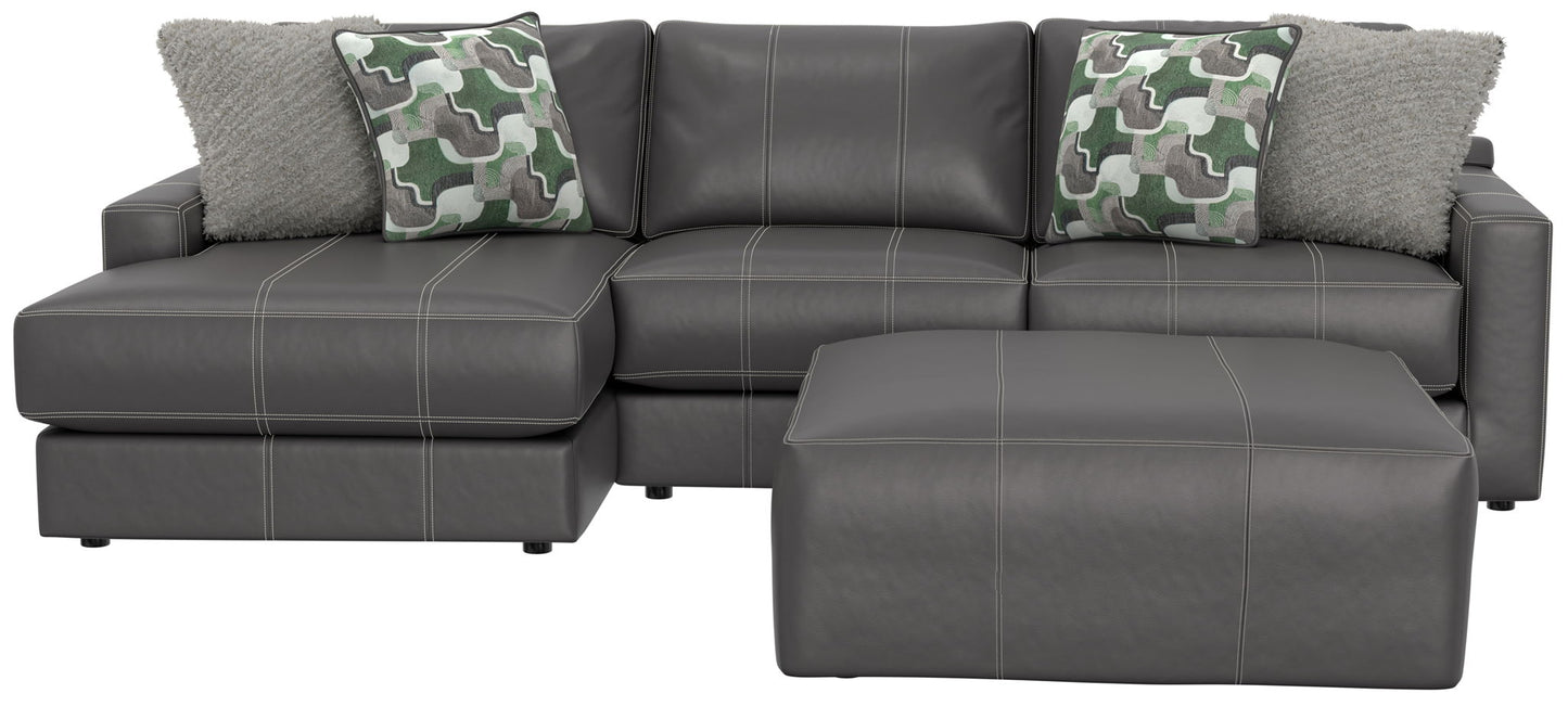 Minori - Italian Leather Sofa / Chaise And Cocktail Ottoman - Hornell Furniture Outlet