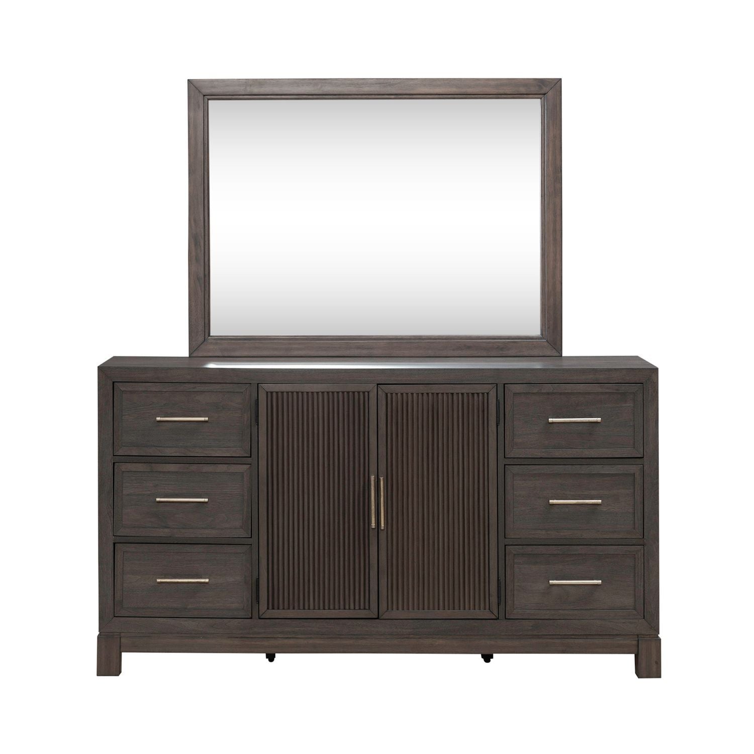 Modern Edge - Dresser & Mirror - Brown - Hornell Furniture Outlet