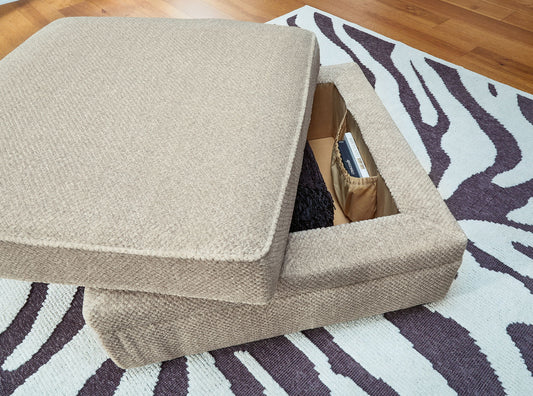 Calnita - Sisal - Ottoman With Storage - Hornell Furniture Outlet