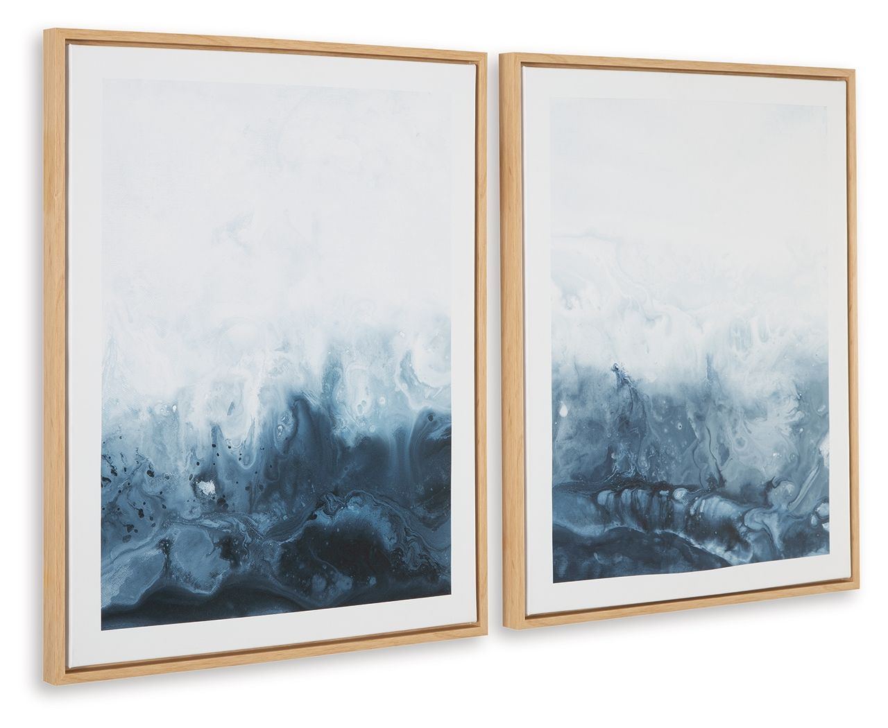 Holport - Blue / White - Wall Art Set (Set of 2) - Hornell Furniture Outlet
