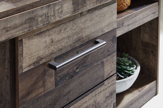 Derekson - Multi Gray - LG TV Stand w/Fireplace Option - Hornell Furniture Outlet