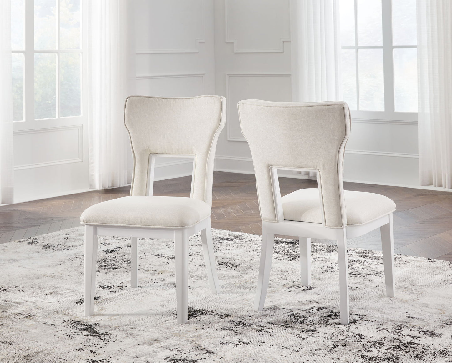 Chalanna - White - Dining Upholstered Side Chair (Set of 2) - Hornell Furniture Outlet