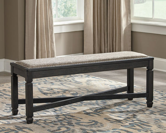 Tyler Creek - Black / Grayish Brown - Upholstered Bench - Hornell Furniture Outlet