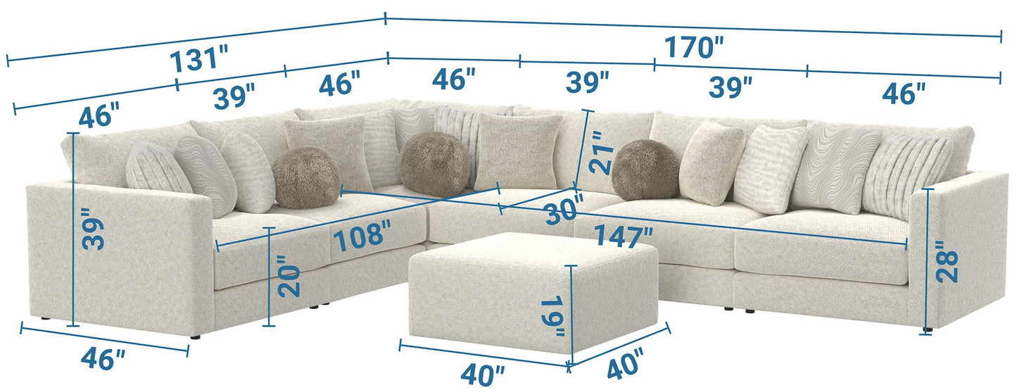 Ritzy - Modular Sofa And Included Cocktail Ottoman - Hornell Furniture Outlet