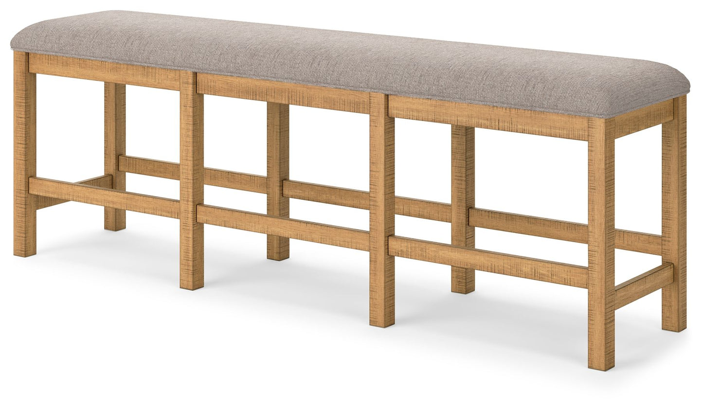 Havonplane - Brown - XL Counter Height Upholstered Dining Bench - Hornell Furniture Outlet