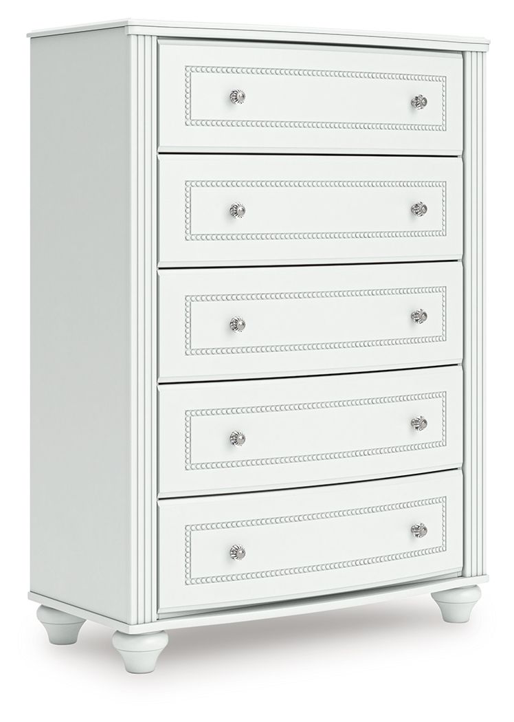 Kozlani - Five Drawer Chest - White - Hornell Furniture Outlet