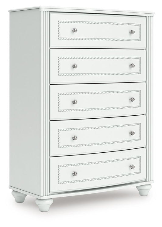 Kozlani - Five Drawer Chest - White - Hornell Furniture Outlet