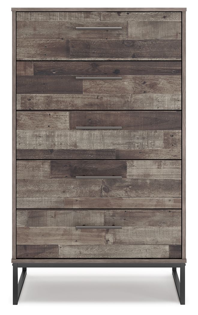 Neilsville - Black / Gray - Five Drawer Chest - Hornell Furniture Outlet