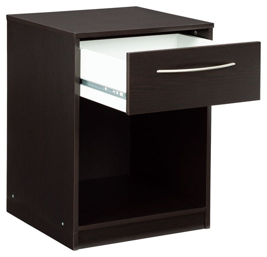 Finch - Black - One Drawer Night Stand - Hornell Furniture Outlet