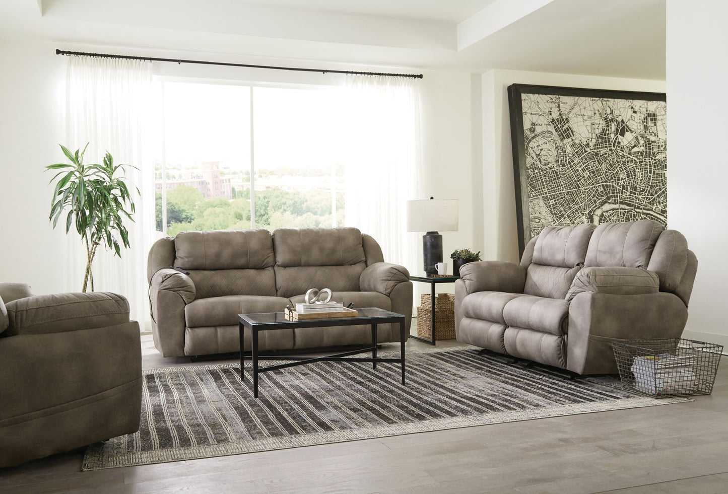 Flynn - Power Lay Flat Rocking Loveseat With Power Adjustable Headrest & Lumbar And Dual Heat & Massage - Fig - Hornell Furniture Outlet