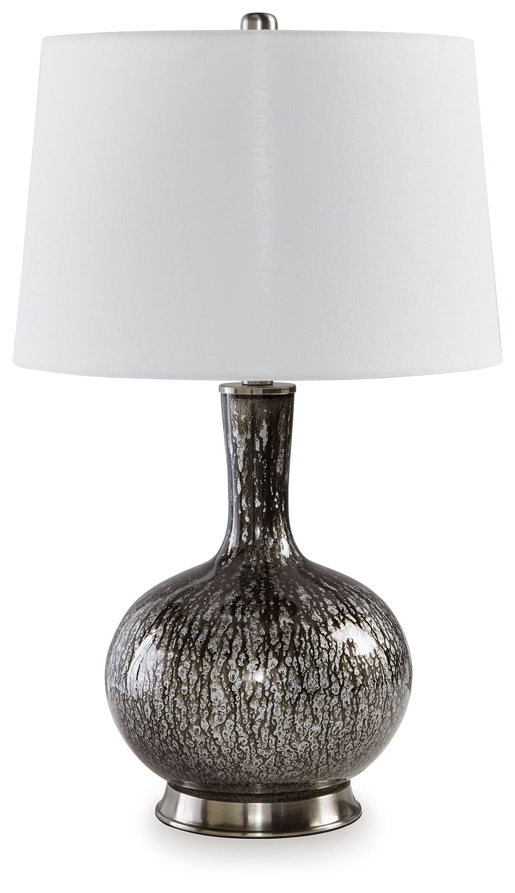 Tenslow - Antique Black - Glass Table Lamp - Hornell Furniture Outlet