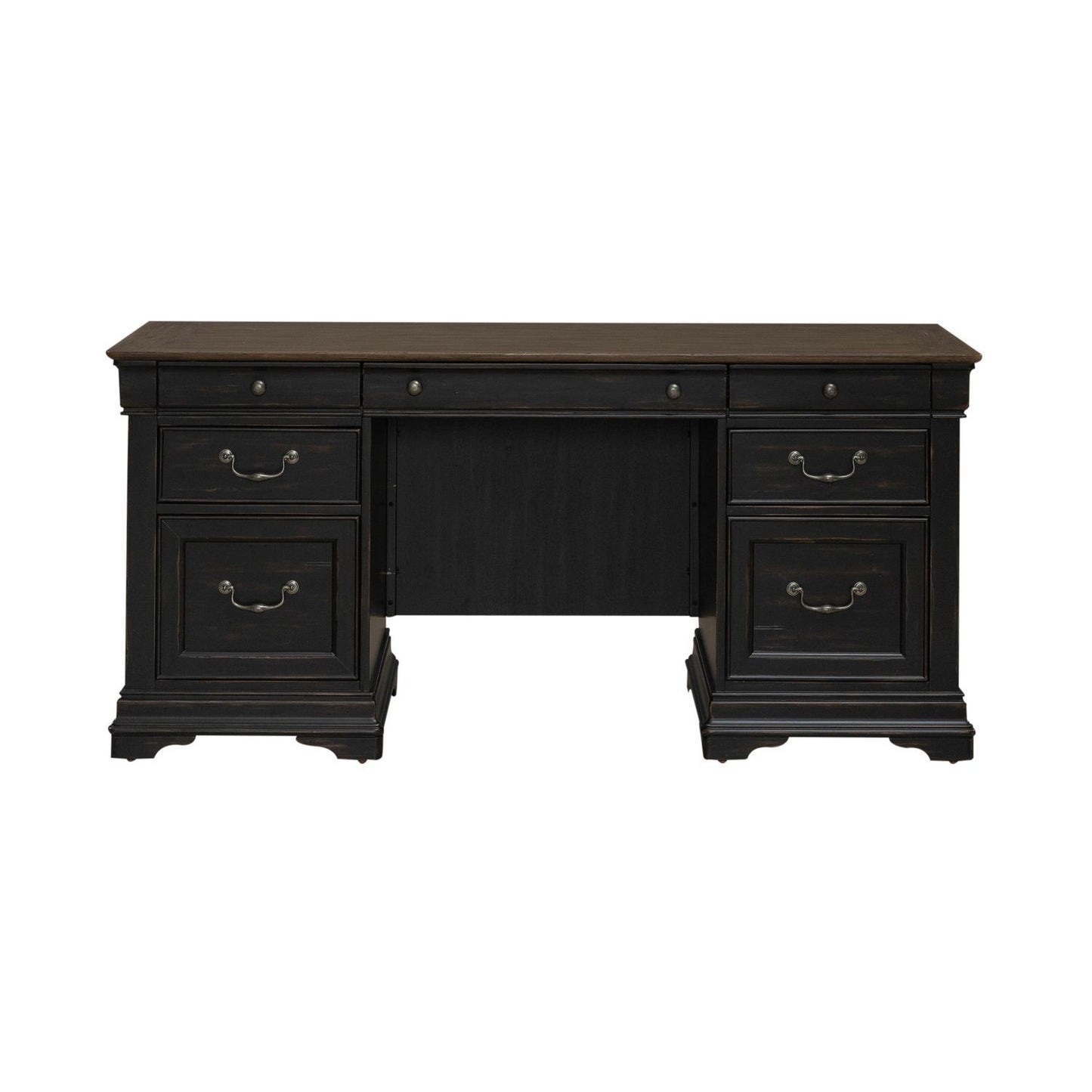 Meritage - Jr Executive Credenza - Black - Hornell Furniture Outlet