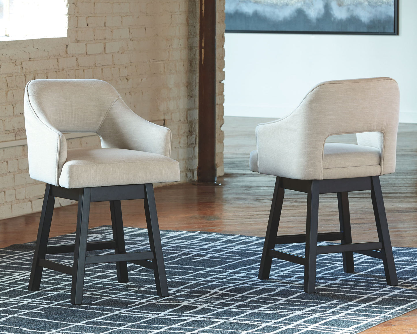 Tallenger - Upholstered Swivel Barstool (Set of 2) - Hornell Furniture Outlet
