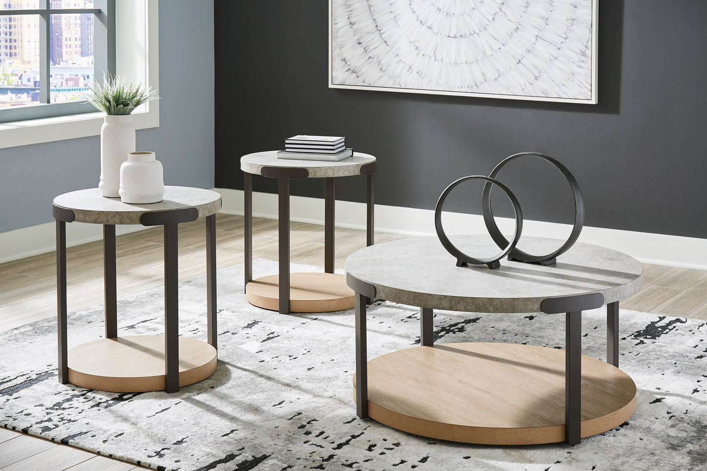 Darthurst - Light Brown - Occasional Table Set (Set of 3) - Hornell Furniture Outlet