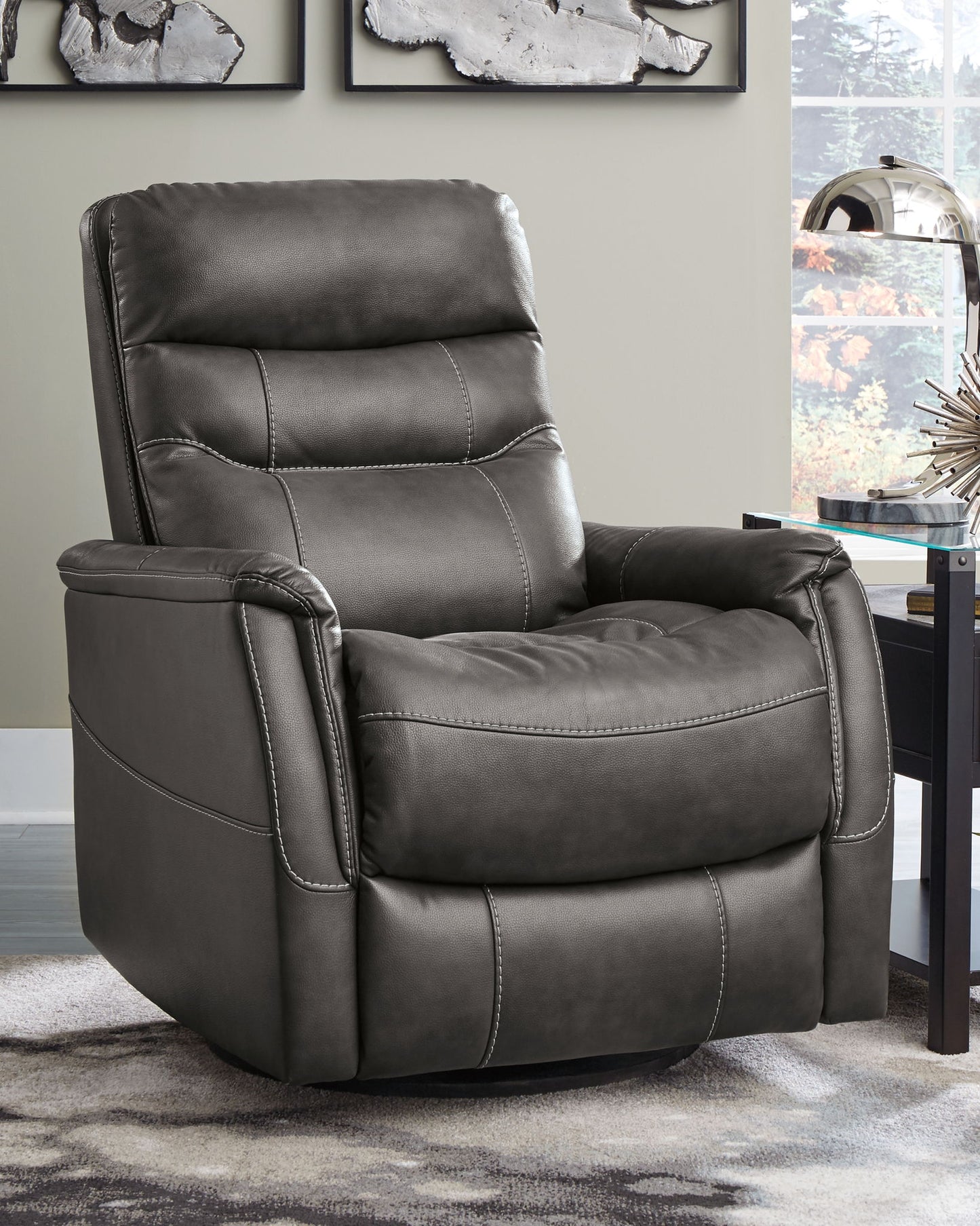 Riptyme - Quarry - Swivel Glider Recliner - Hornell Furniture Outlet