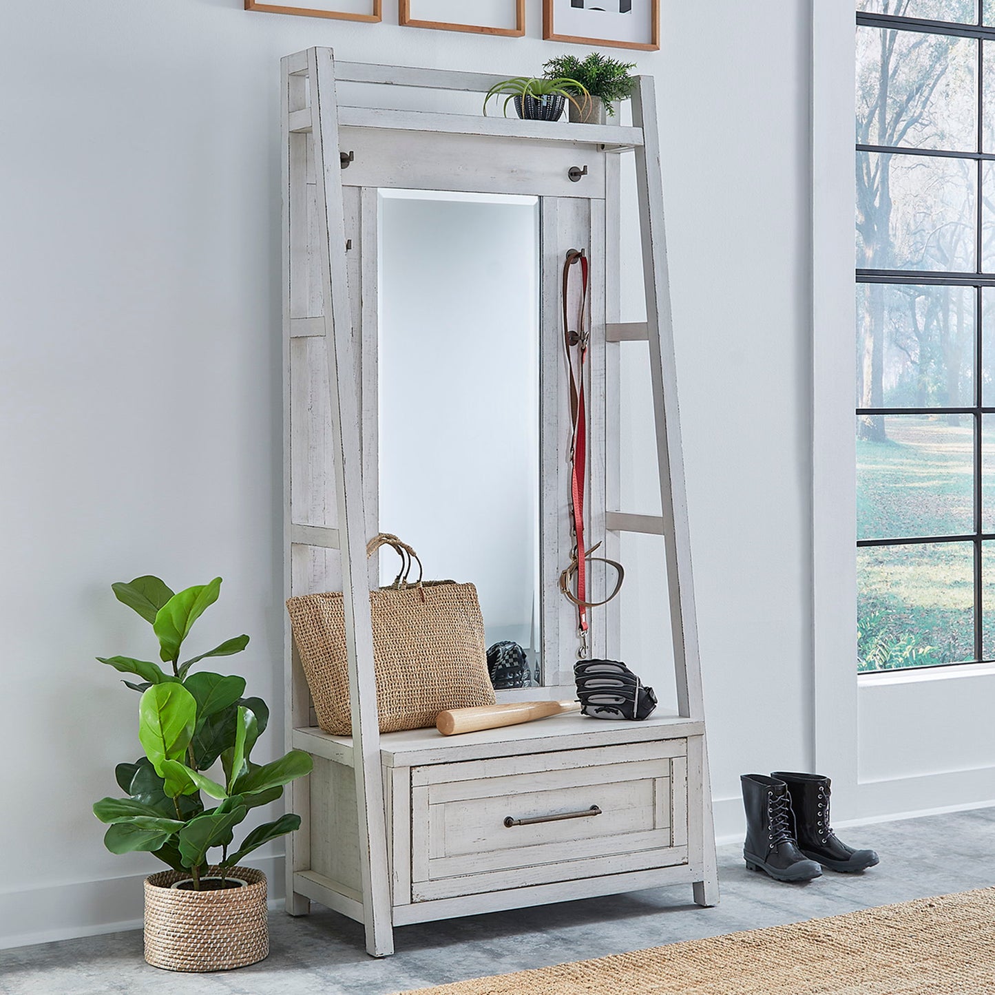 Modern Farmhouse - 2 Piece Hall Tree Set - Hornell Furniture Outlet