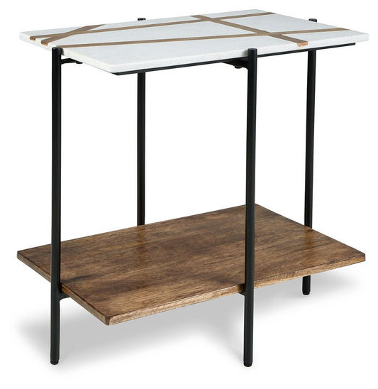 Braxmore - White / Light Brown - Accent Table - Hornell Furniture Outlet