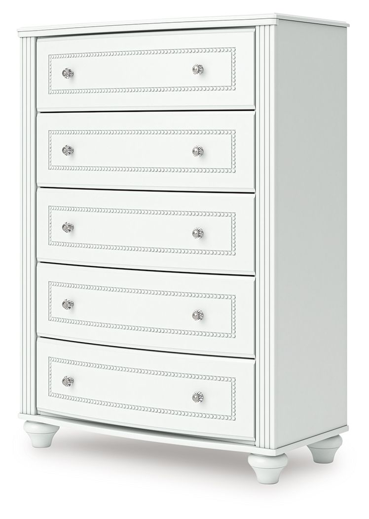 Kozlani - Five Drawer Chest - White - Hornell Furniture Outlet