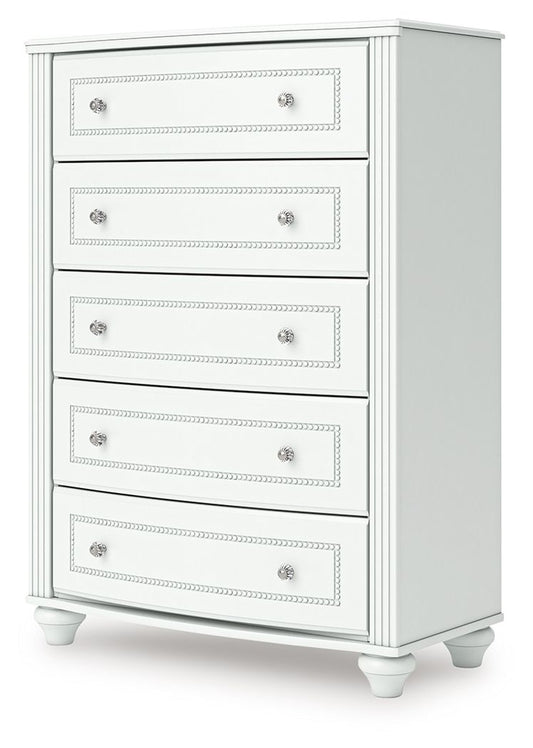 Kozlani - Five Drawer Chest - White - Hornell Furniture Outlet
