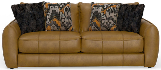 Corvara - Top Grain Italian Leather Match Sofa - Caramel - Hornell Furniture Outlet