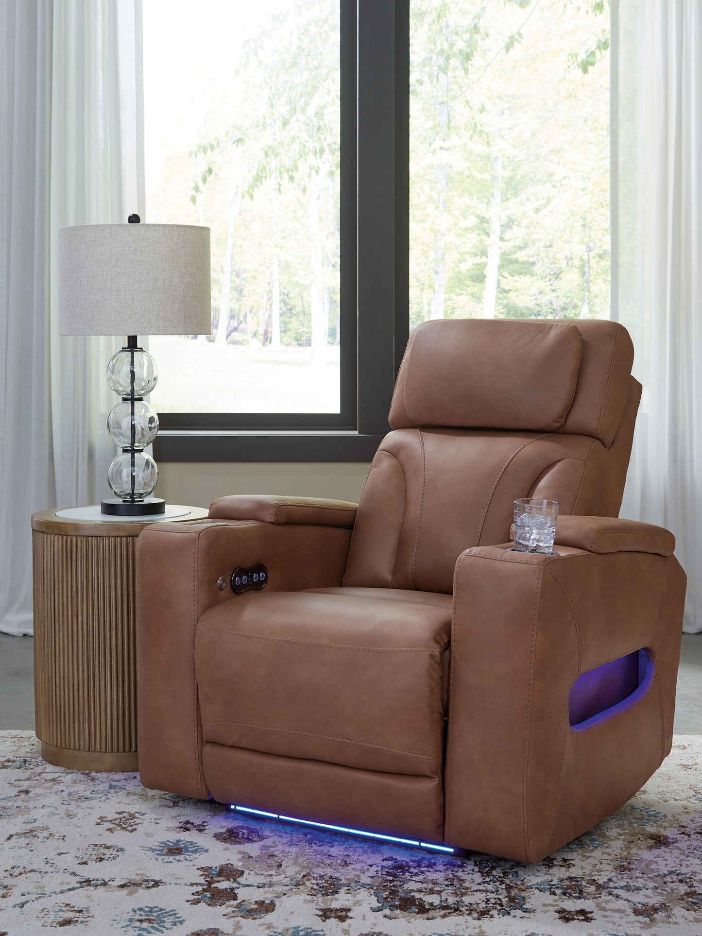 Clean - Slate - Caramel - Power Recliner / Adj Headrest - Hornell Furniture Outlet