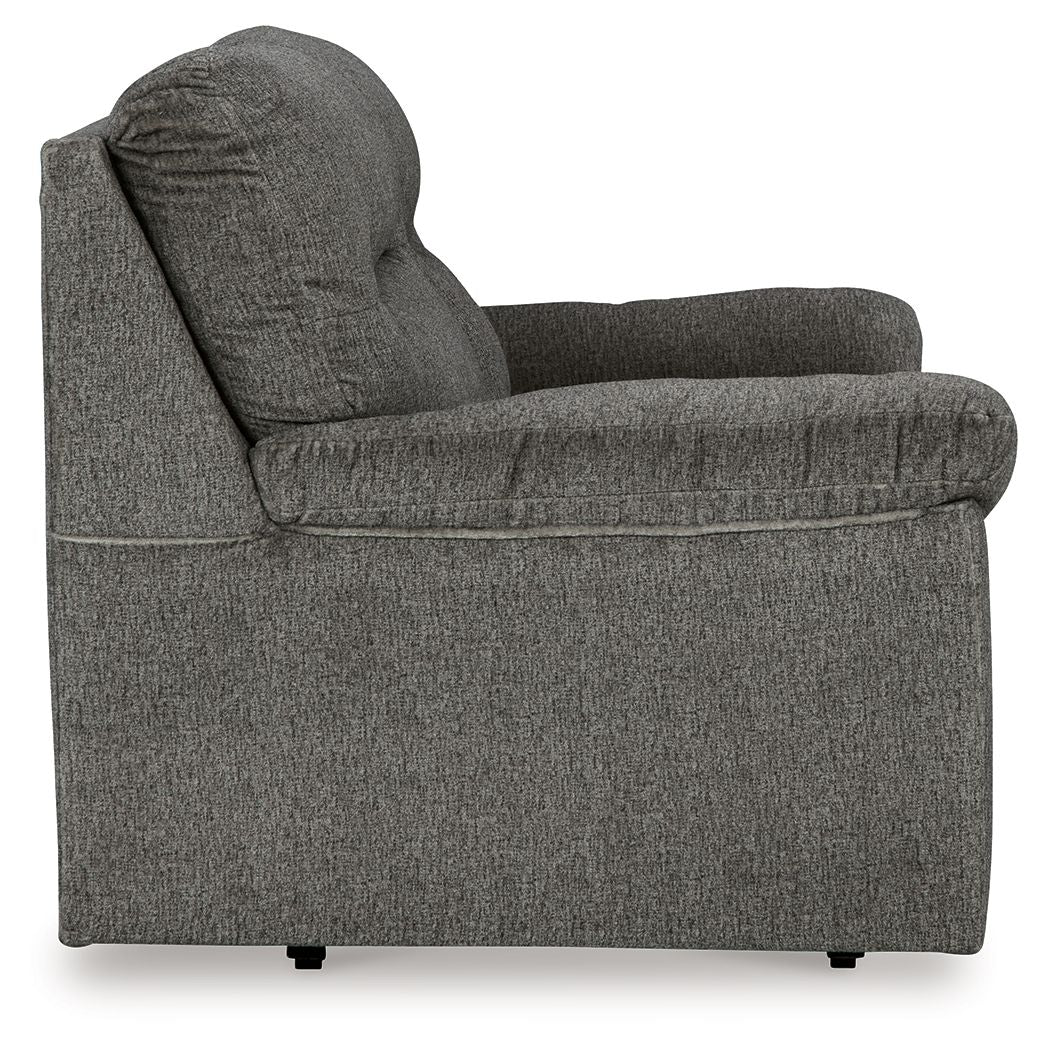 Bindura - Mineral - Glider Loveseat - Hornell Furniture Outlet