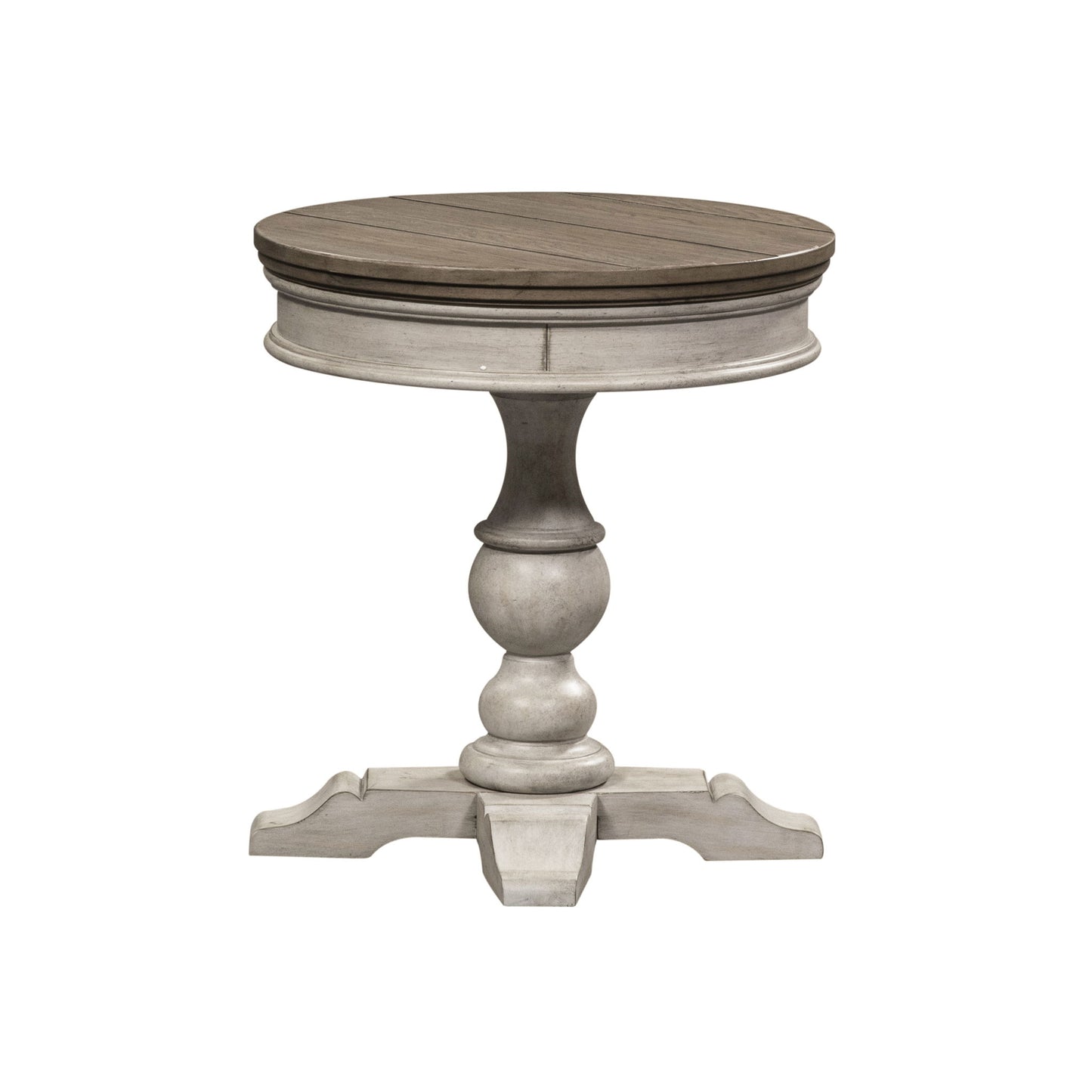 Heartland - Round Pedestal Chair Side Table - White - Hornell Furniture Outlet