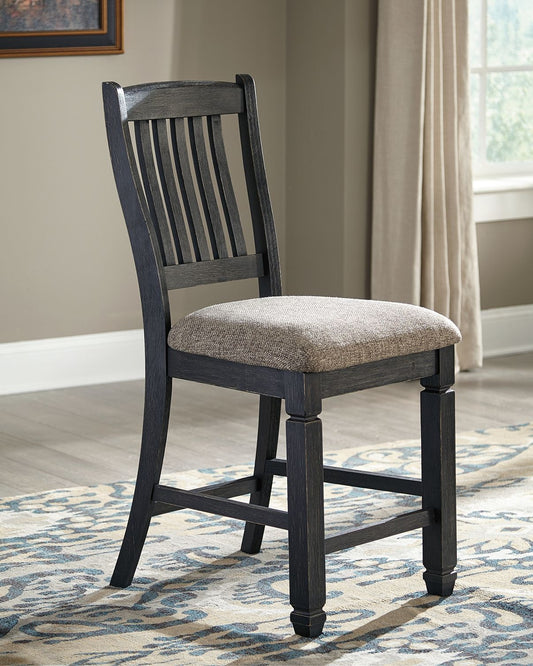 Tyler Creek - Black / Grayish Brown - Upholstered Barstool (Set of 2) - Hornell Furniture Outlet