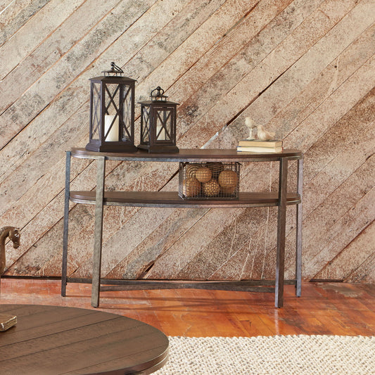 Breckinridge - Demilune Sofa Table - Dark Brown - Hornell Furniture Outlet