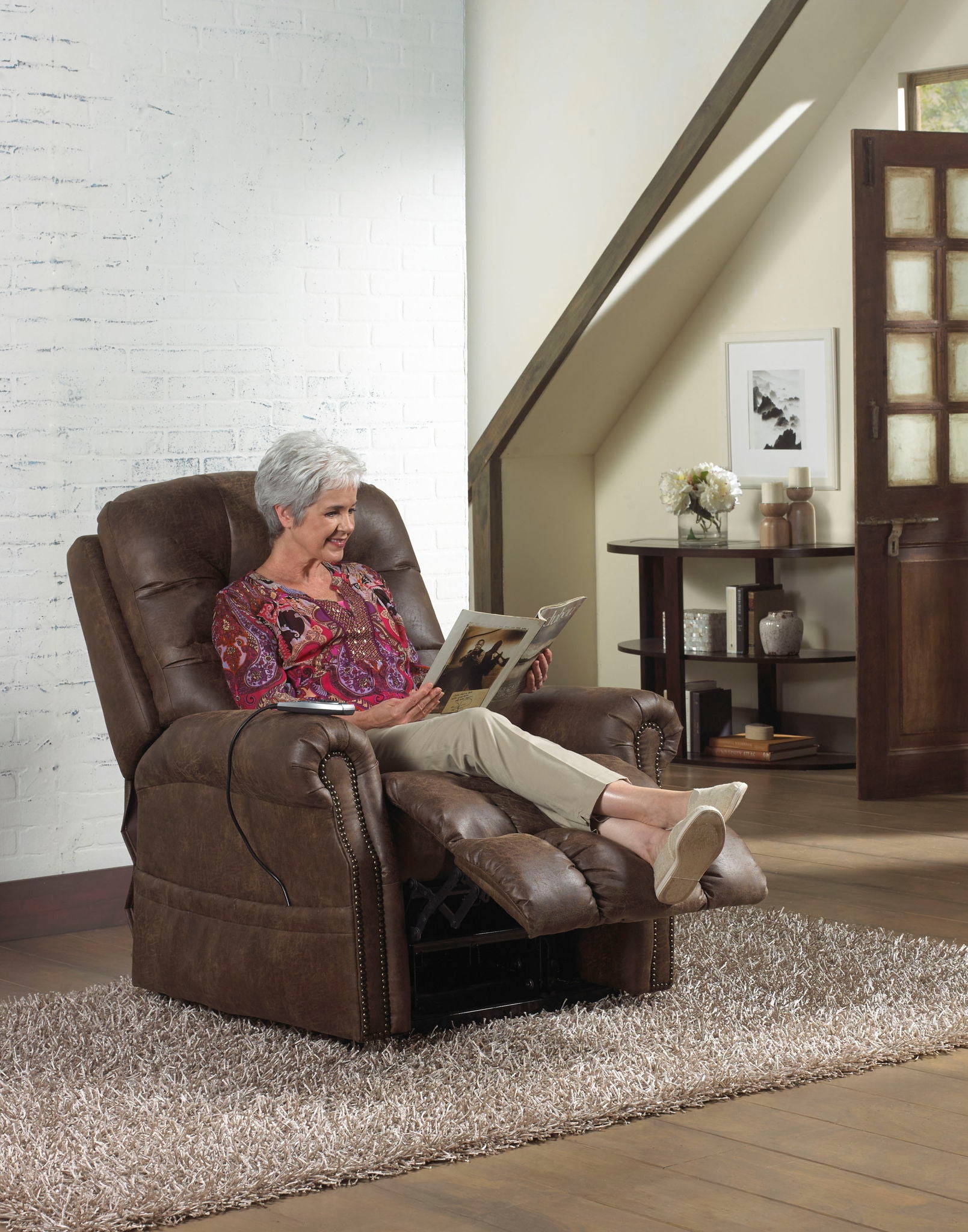 Ramsey - Power Lift Lay Flat Recliner With Heat & Massage - Hornell Furniture Outlet