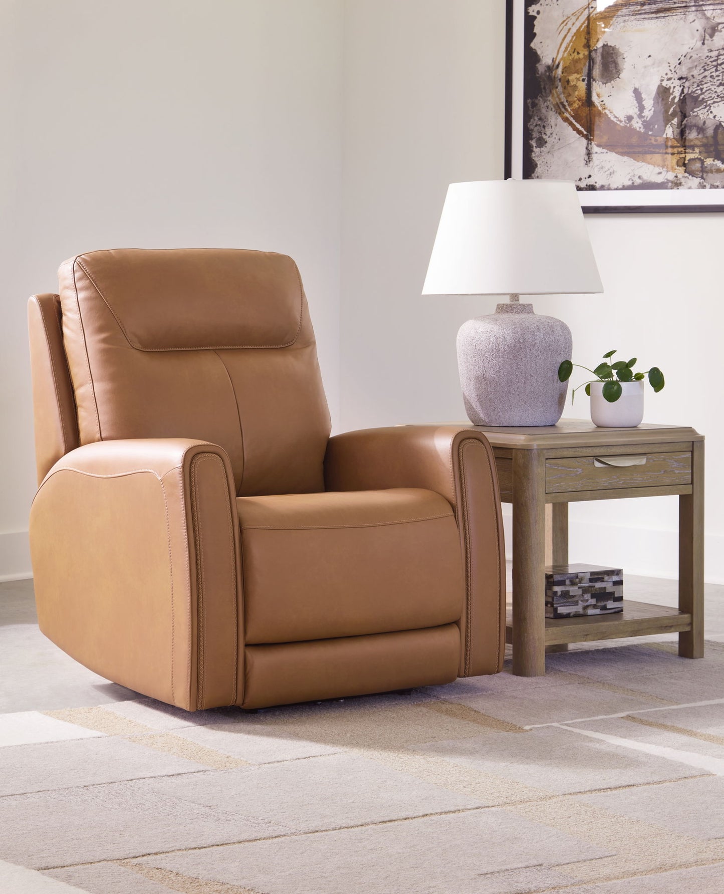 Tryanny - Butterscotch - Power Recliner/ Adj Headrest - Hornell Furniture Outlet