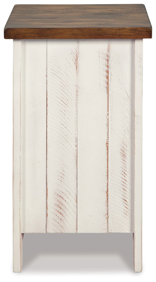 Wystfield - White / Brown - Chair Side End Table - Hornell Furniture Outlet