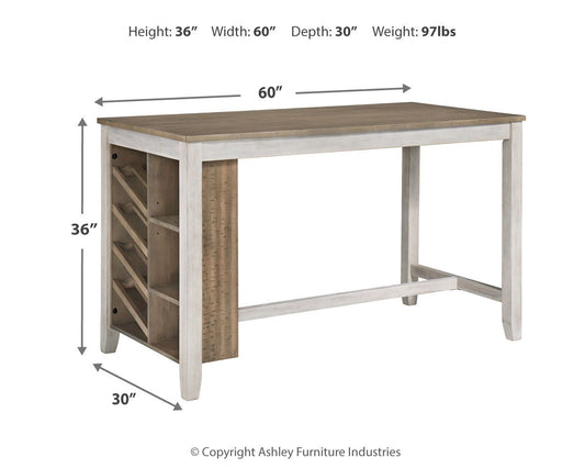 Skempton - Rectangular Counter Table With Storage - White - Hornell Furniture Outlet