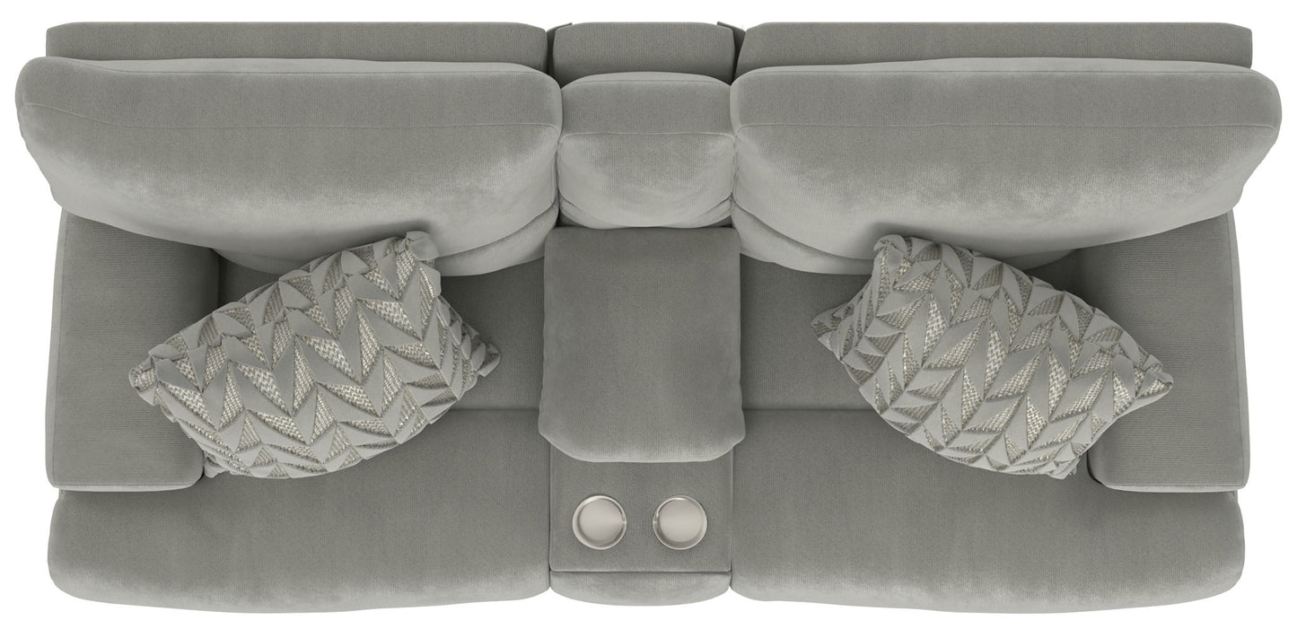Renaldo - Power Console Loveseat With Zero Gravity Recline - Stone - Hornell Furniture Outlet